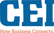 NEW PRIMARY CEI Logo Stacked - Blue & Orange