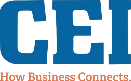 NEW PRIMARY CEI Logo Stacked - Blue & Orange